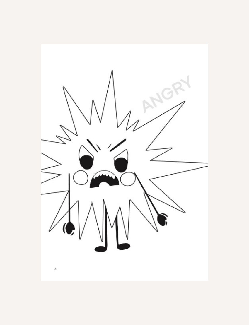 The Play Way’s "Emotions Colouring Book Digital Resource" features abstract colorful shapes, emotion characters, and “COLOURING BOOK” on a light cover, supporting emotional literacy.