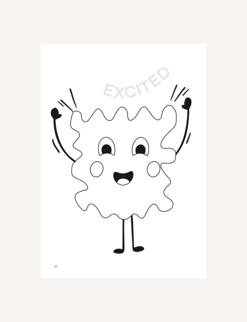 The Play Way’s "Emotions Colouring Book Digital Resource" features abstract colorful shapes, emotion characters, and “COLOURING BOOK” on a light cover, supporting emotional literacy.