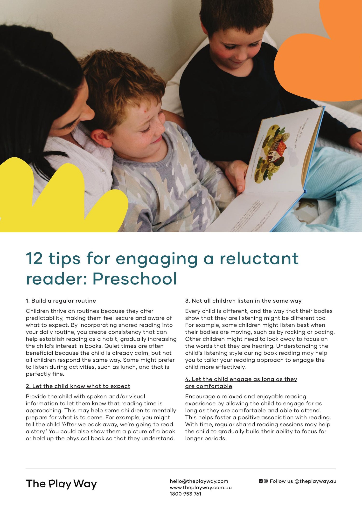 Children and adult reading a book together, promoting tips for reluctant readers.