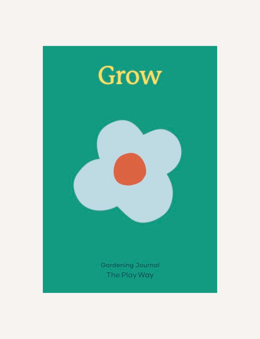 Grow Gardening Journal: Cover page of a gardening journal with a simple flower illustration by The Play Way.