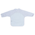 Messie Smock Bib in a light purple and white stripe pattern, perfect as an art smock for kids.