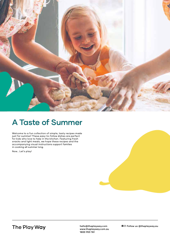 Recipe book cover for summer holidays 