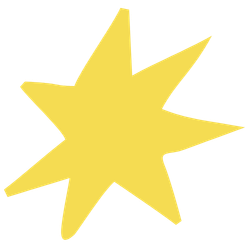 Yellow star shape on a white background