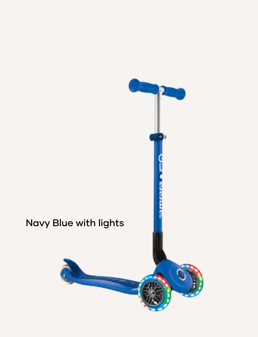 The image showcases three sets of Globber Scooter & Helmet Bundles for children in blue, green, and pink, emphasizing the importance of kids' safety. Each set includes a Globber scooter with three wheels and a matching helmet. A badge indicates a 10% discount when buying the scooter and helmet as a bundle.