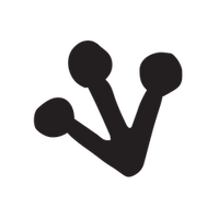 Black paw print symbol on a white background