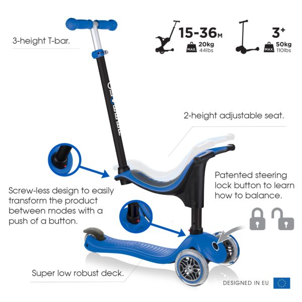 convertible scooter navy blue