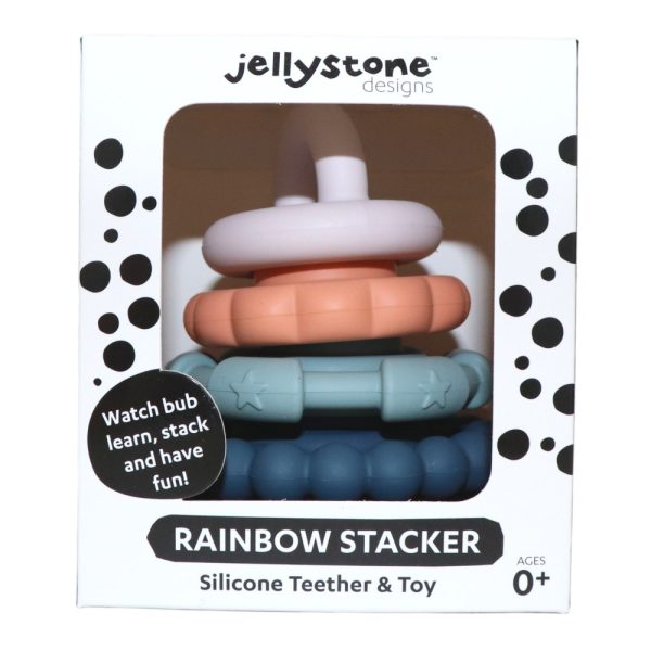 Rainbow Stacker and Teether Toy - Earth sensory baby